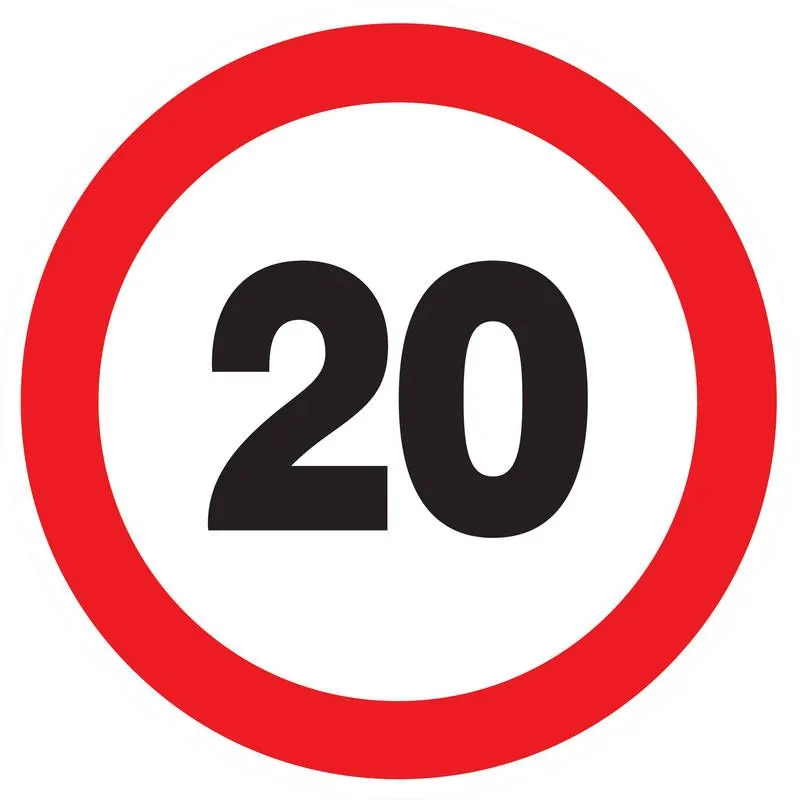 Panneau INTERDIT DE ROULER A +20 KM/H Taliaplast 624256