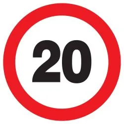 Panneau INTERDIT DE ROULER A +20 KM/H Taliaplast 627256