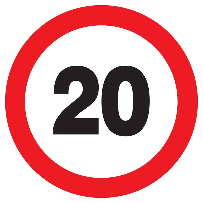 Panneau INTERDIT DE ROULER A +20 KM/H Taliaplast 622256