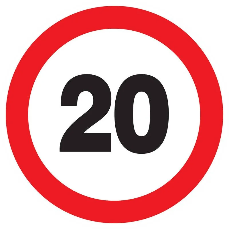 Panneau INTERDIT DE ROULER A +20 KM/H Taliaplast 623256