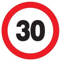 Panneau INTERDIT DE ROULER A +30 KM/H Taliaplast 624262