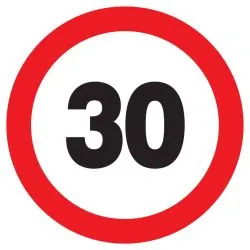 Panneau INTERDIT DE ROULER A +30 KM/H Taliaplast 627262