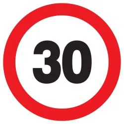 Panneau INTERDIT DE ROULER A +30 KM/H Taliaplast 622262