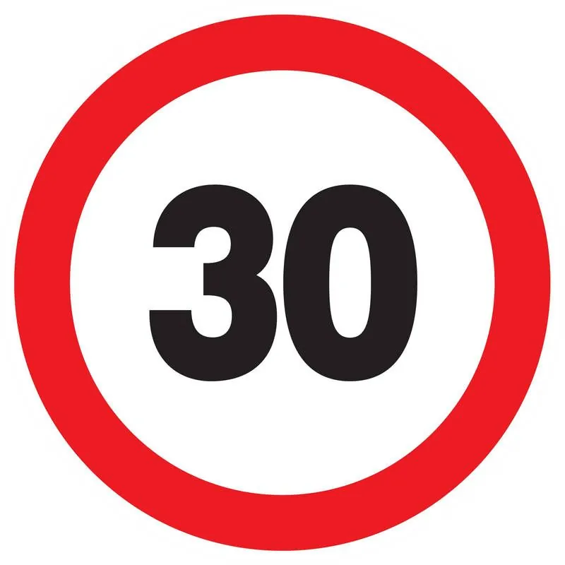 Panneau INTERDIT DE ROULER A +30 KM/H Taliaplast 623262