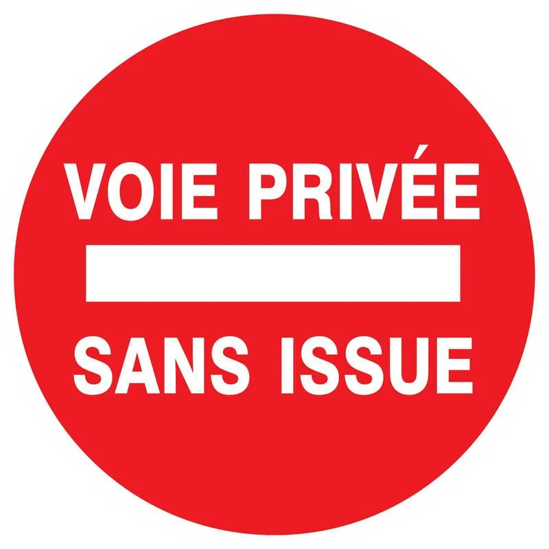 Panneau VOIE PRIVEE SS ISSUE D.300 NOR Taliaplast 622221