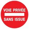 Panneau VOIE PRIVEE SS ISSUE D.300 NOR Taliaplast 622221
