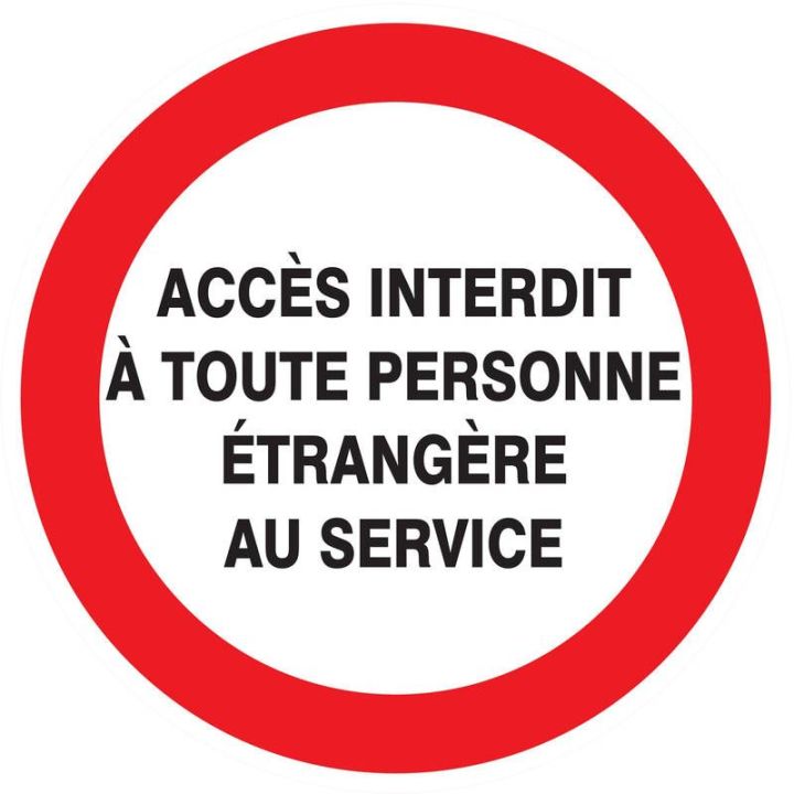 Panneau ACCES INTERDIT TOUTE PERSONNE Taliaplast 624238