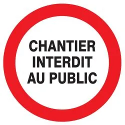 Panneau CHANTIER INTERDIT AU PUBLIC NO Taliaplast 624216