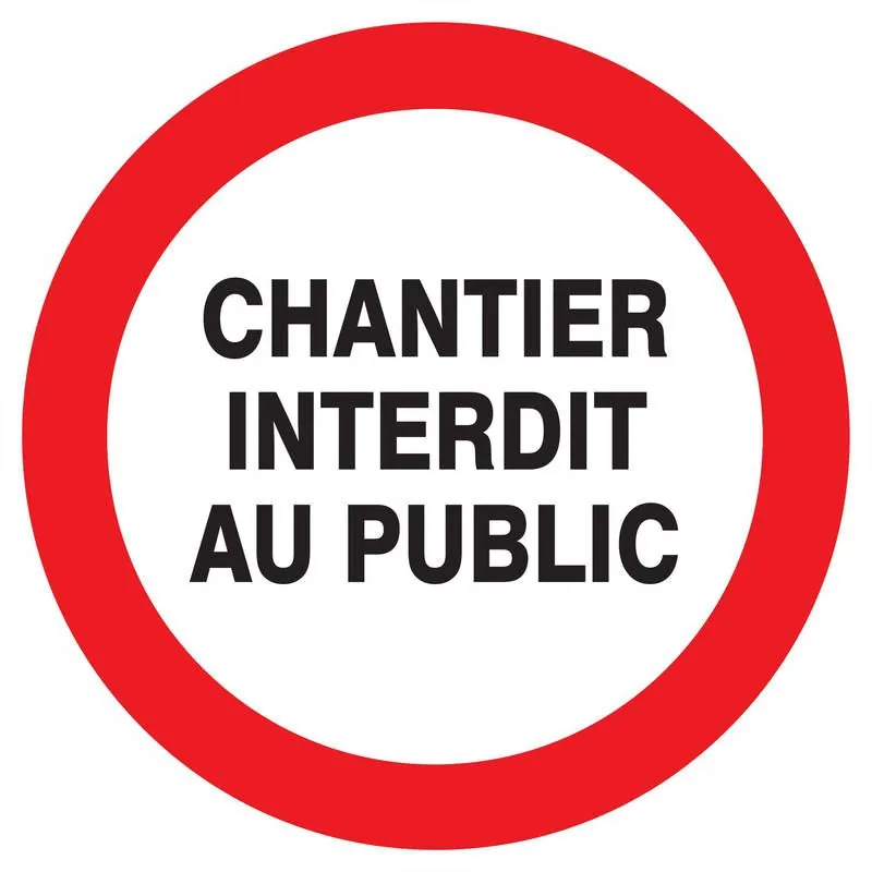 Panneau CHANTIER INTERDIT AU PUBLIC NO Taliaplast 622215