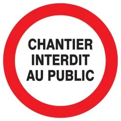 Panneau CHANTIER INTERDIT AU PUBLIC NO Taliaplast 623214