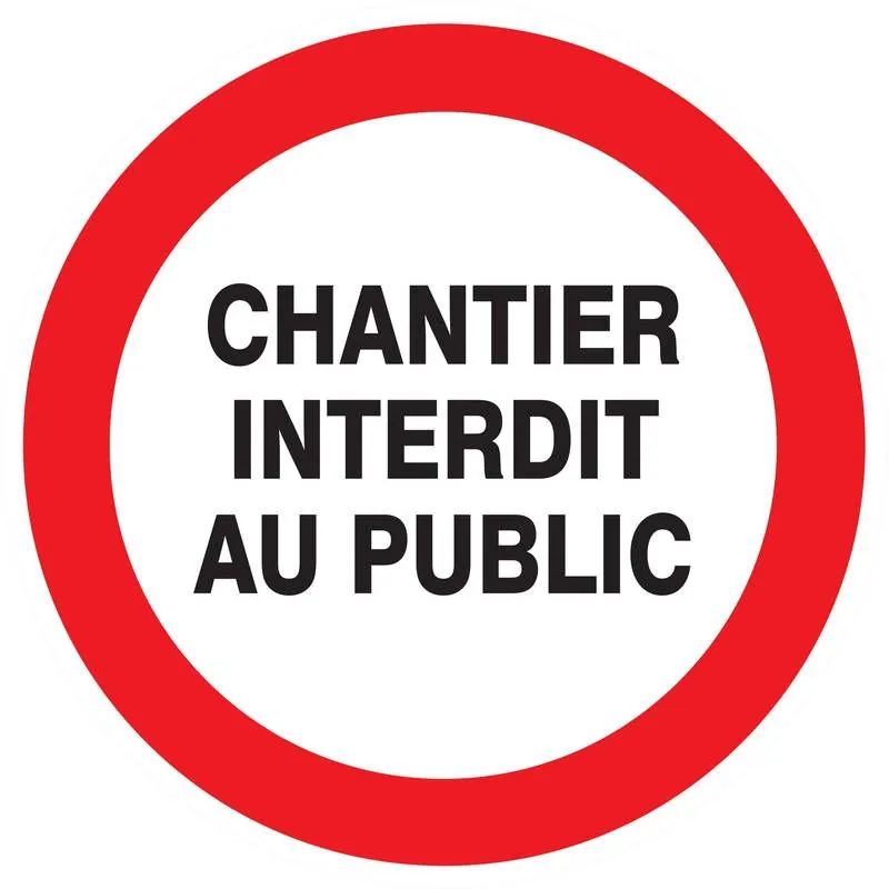 Panneau CHANTIER INTERDIT AU PUBLIC NO Taliaplast 623214
