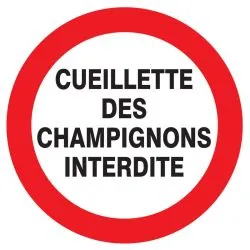 Panneau CUEILLETTE CHAMPIGNONS INTERD. Taliaplast 624241
