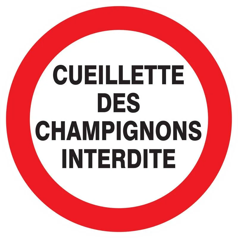 Panneau CUEILLETTE CHAMPIGNONS INTERD. Taliaplast 627242