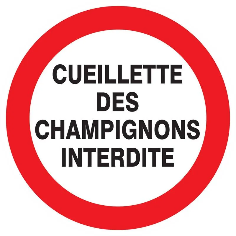 Panneau CUEILLETTE CHAMPIGNONS INTERD. Taliaplast 622237