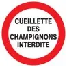 Panneau CUEILLETTE CHAMPIGNONS INTERD. Taliaplast 622237