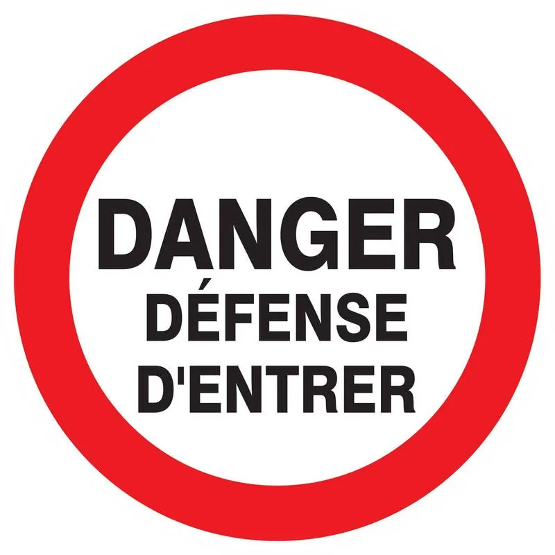 Panneau DANGER DEFENSE D'ENTRER NORMAS Taliaplast 623202