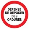 Panneau DEFENSE DE DEPOSER DES ORDURES Taliaplast 627220