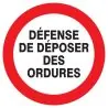 Panneau DEFENSE DE DEPOSER DES ORDURES Taliaplast 622217