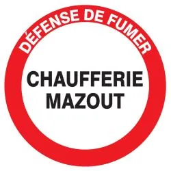 Panneau DEFENSE DE FUMER CHAUFFERIE MA Taliaplast 624201