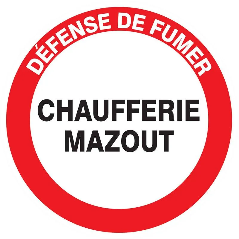Panneau DEFENSE DE FUMER CHAUFFERIE MA Taliaplast 624201