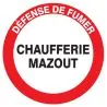 Panneau DEFENSE DE FUMER CHAUFFERIE MA Taliaplast 624201