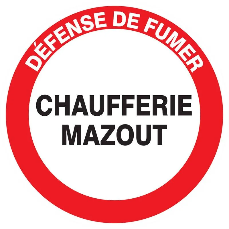 Panneau DEFENSE DE FUMER CHAUFFERIE MA Taliaplast 627245