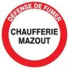 Panneau DEFENSE DE FUMER CHAUFFERIE MA Taliaplast 627245