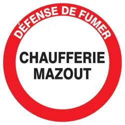 Panneau DEFENSE DE FUMER CHAUFFERIE MA Taliaplast 623241
