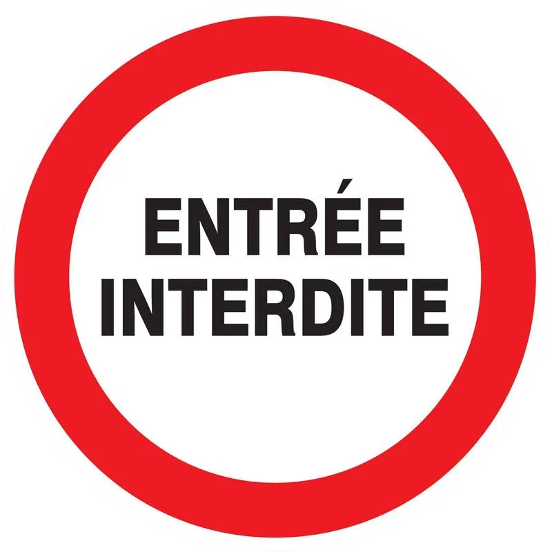 Panneau ENTREE INTERDITE NORMASIGN D.8 Taliaplast 624244