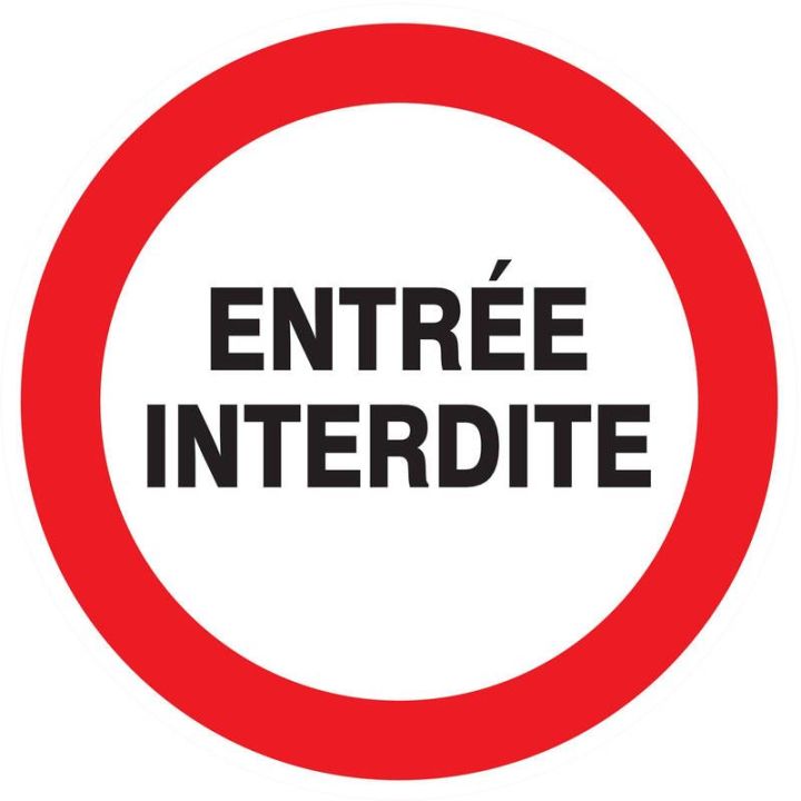 Panneau ENTREE INTERDITE NORMASIGN D.8 Taliaplast 624244