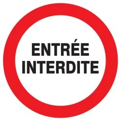 Panneau ENTREE INTERDITE NORMASIGN D.1 Taliaplast 627247