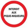 Panneau INTERDIT AUX PIQUE- NIQUEURS N Taliaplast 622226