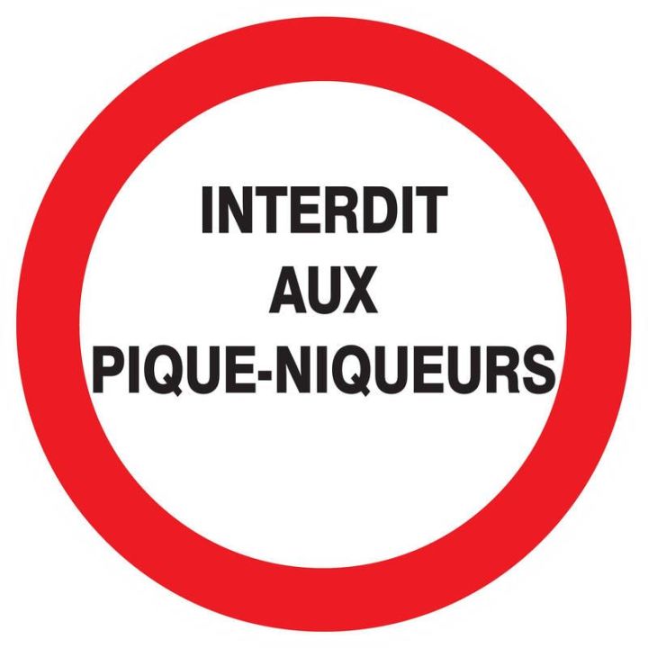Panneau INTERDIT AUX PIQUE- NIQUEURS N Taliaplast 623227