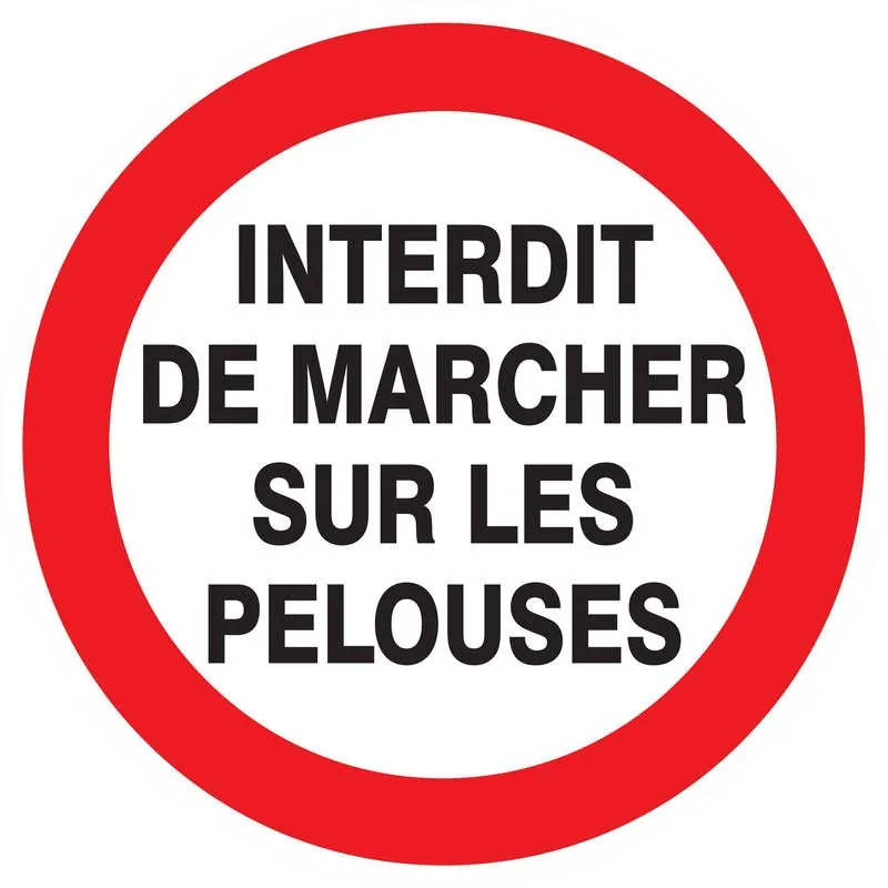Panneau INTERDIT MARCHER SUR PELOUSES Taliaplast 627257