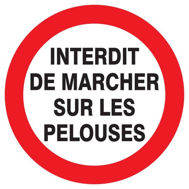 Panneau INTERDIT MARCHER SUR PELOUSES Taliaplast 622257