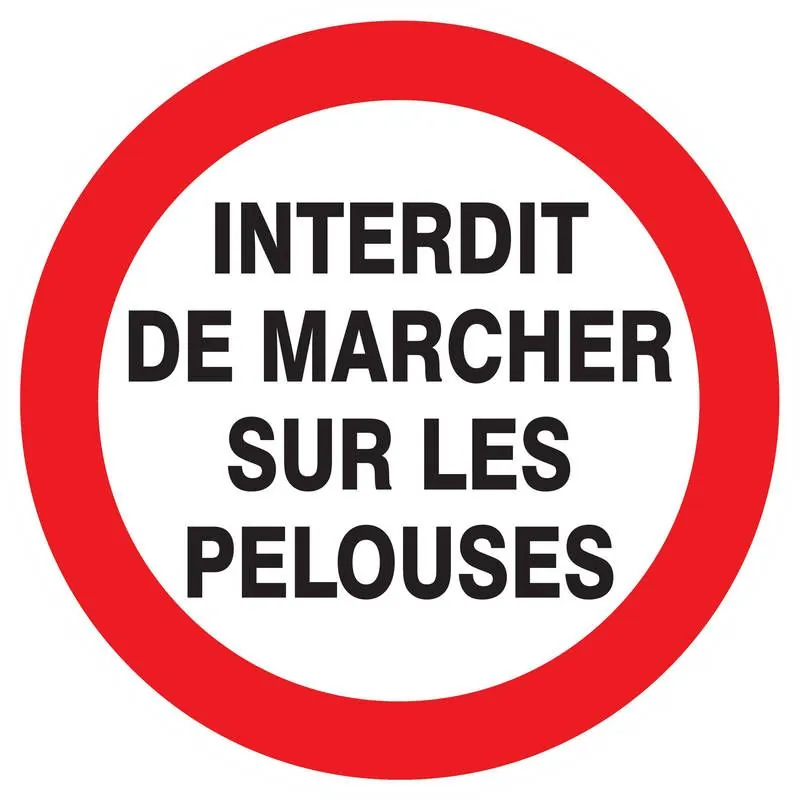 Panneau INTERDIT MARCHER SUR PELOUSES Taliaplast 623257
