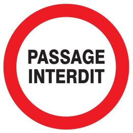 Panneau PASSAGE INTERDIT NORMASIGN D.8 Taliaplast 624221