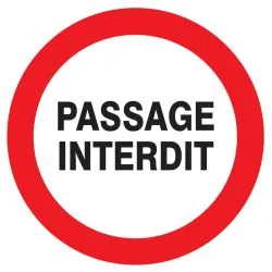 Panneau PASSAGE INTERDIT NORMASIGN D.8 Taliaplast 624221