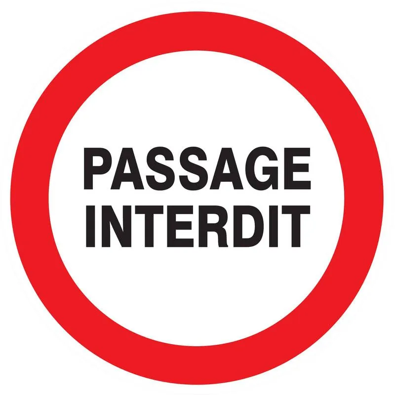 Panneau PASSAGE INTERDIT NORMASIGN D.8 Taliaplast 624221