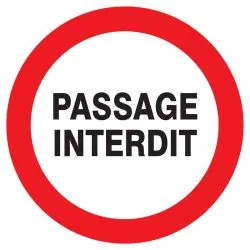 Panneau PASSAGE INTERDIT NORMASIGN D.1 Taliaplast 627222