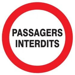 Panneau PASSAGERS INTERDITS NORMASIGN Taliaplast 624234