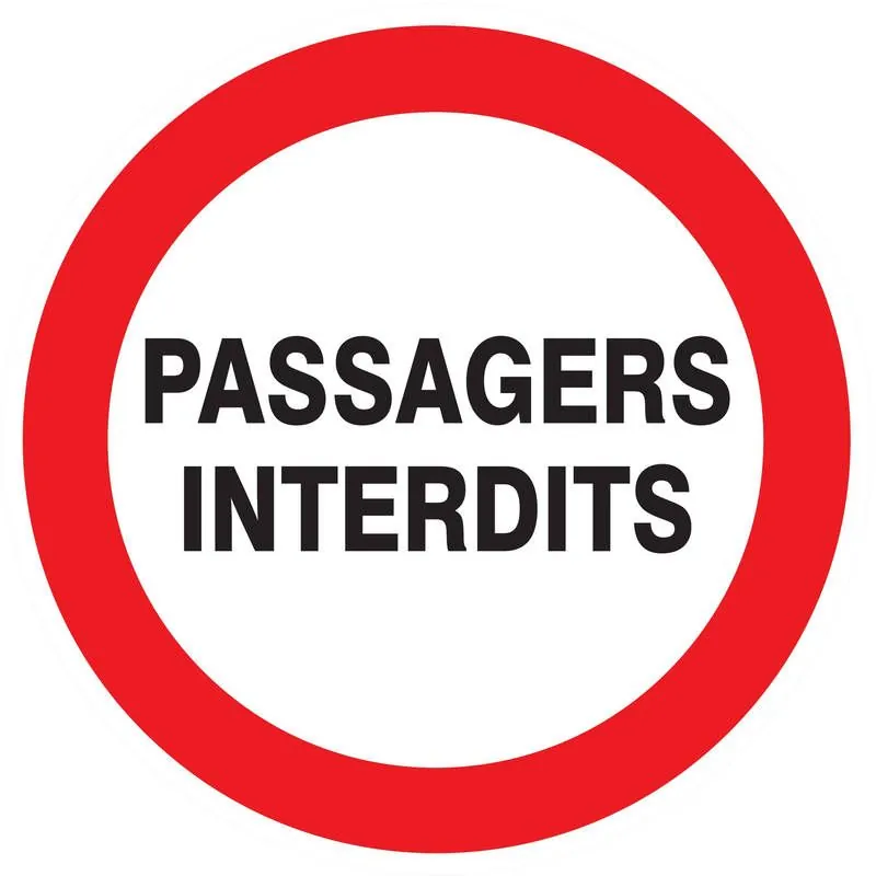 Panneau PASSAGERS INTERDITS NORMASIGN Taliaplast 624234