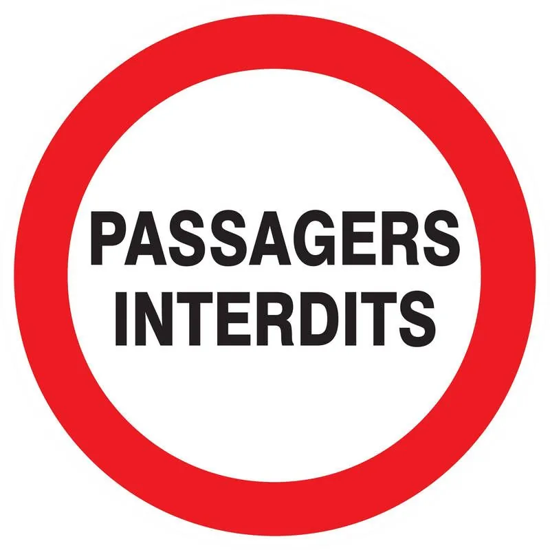 Panneau PASSAGERS INTERDITS NORMASIGN Taliaplast 627235