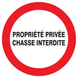 Panneau PROPRIETE PRIVEE CHASSE INTERD Taliaplast 622233