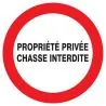 Panneau PROPRIETE PRIVEE CHASSE INTERD Taliaplast 622233