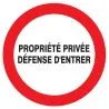 Panneau PROPRIETE PRIVEE DEF. D'ENTRER Taliaplast 624223