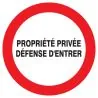 Panneau PROPRIETE PRIVEE DEF. D'ENTRER Taliaplast 622202
