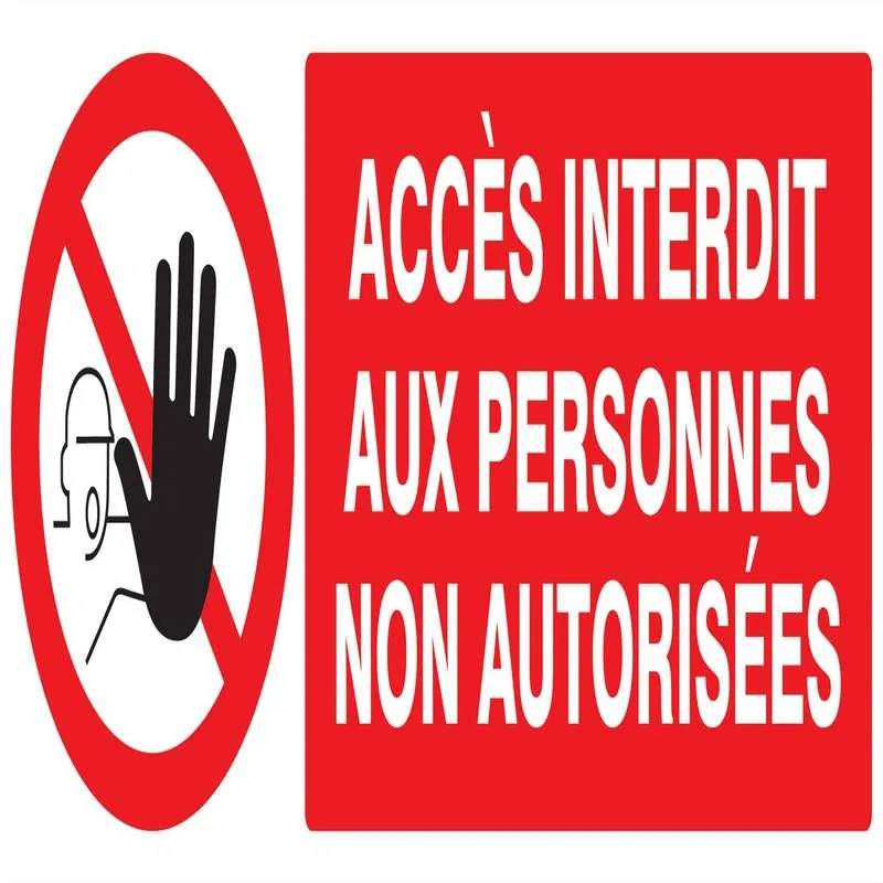 Panneau ACCES INTERDIT AUX PERSONNES N Taliaplast 626210