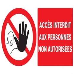 Panneau ACCES INTERDIT AUX PERSONNES N Taliaplast 621210