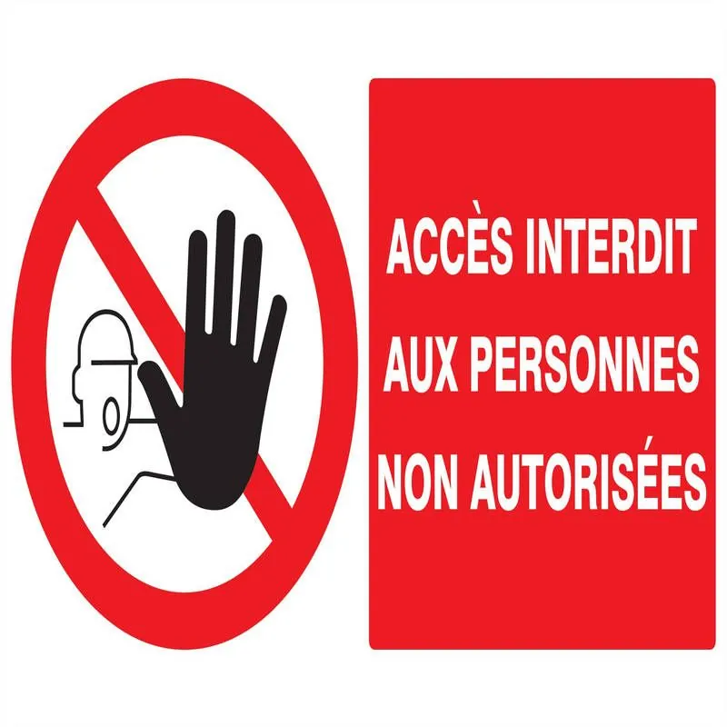 Panneau ACCES INTERDIT AUX PERSONNES N Taliaplast 621210
